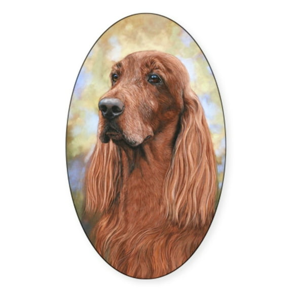 CafePress - Irish Setter By Dawn Secord - Sticker (Oval)