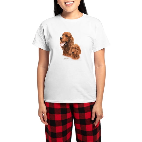 CafePress - Irish Setter Women's Light Pajamas - Women's Short Sleeve Print T-Shirt and Pants Light Cotton Pajama Set