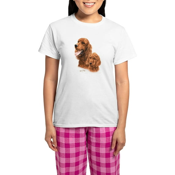 CafePress - Irish Setter Women's Light Pajamas - Women's Short Sleeve Print T-Shirt and Pants Light Cotton Pajama Set