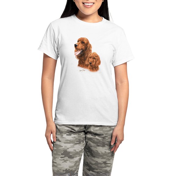 CafePress - Irish Setter Women's Light Pajamas - Women's Short Sleeve Print T-Shirt and Pants Light Cotton Pajama Set