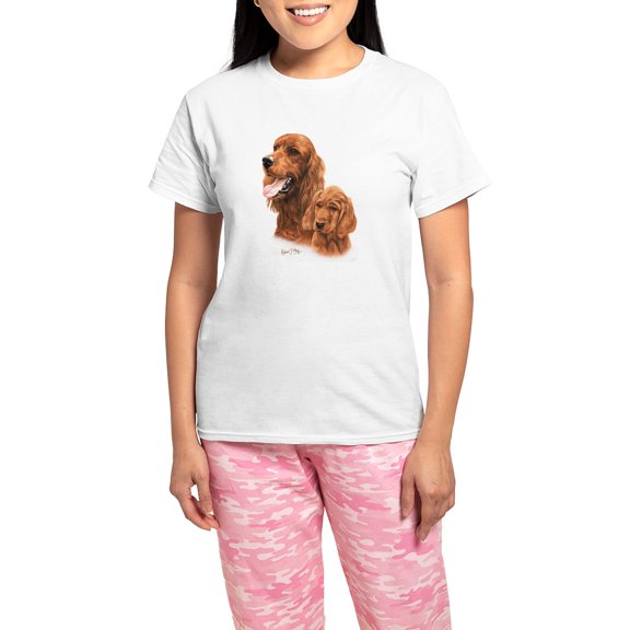 CafePress - Irish Setter Women's Light Pajamas - Women's Short Sleeve Print T-Shirt and Pants Light Cotton Pajama Set