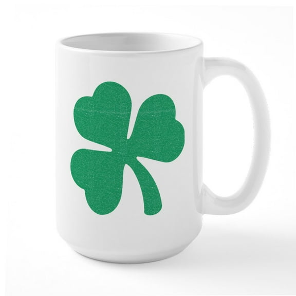 CafePress - Irish Shamrock - 15 oz Ceramic Large White Novelty Mug