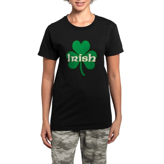 CafePress - Irish Shamrock Women's Dark Pajamas - Women's Short Sleeve Print T-Shirt and Pants Dark Cotton Pajama Set