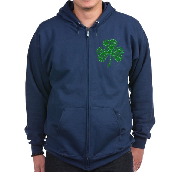 CafePress - Irish Shamrocks Zip Hoodie (Dark) - Zip Hoodie, Classic Hooded Sweatshirt with Metal Zipper