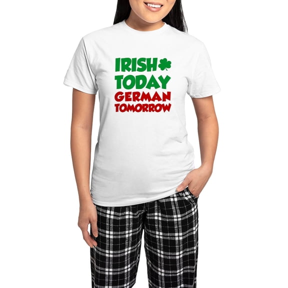 CafePress - Irish Today German Tomorrow Women's Light Pajamas - Women's Short Sleeve Print T-Shirt and Pants Light Cotton Pajama Set