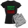 thumbnail image 1 of CafePress - Irish Today Polish Tomorrow Women's Dark Pajamas - Women's Short Sleeve Print T-Shirt and Pants Dark Cotton Pajama Set, 1 of 7