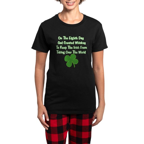 CafePress - Irish Whiskey Women's Dark Pajamas - Women's Short Sleeve Print T-Shirt and Pants Dark Cotton Pajama Set