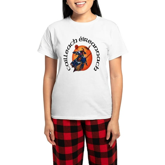 CafePress - Irish Witch (Gaelic) Women's Light Pajamas - Women's Short Sleeve Print T-Shirt and Pants Light Cotton Pajama Set