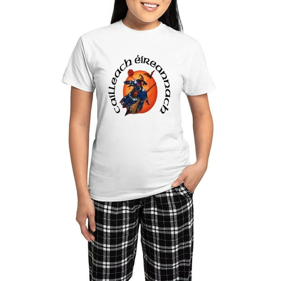 CafePress - Irish Witch (Gaelic) Women's Light Pajamas - Women's Short Sleeve Print T-Shirt and Pants Light Cotton Pajama Set