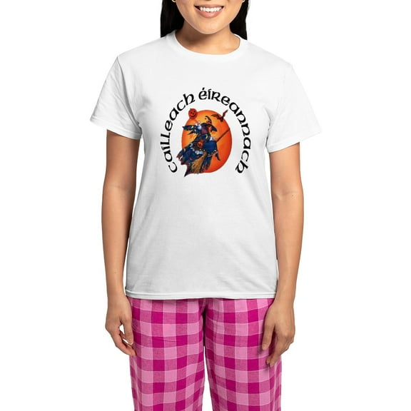 CafePress - Irish Witch (Gaelic) Women's Light Pajamas - Women's Short Sleeve Print T-Shirt and Pants Light Cotton Pajama Set
