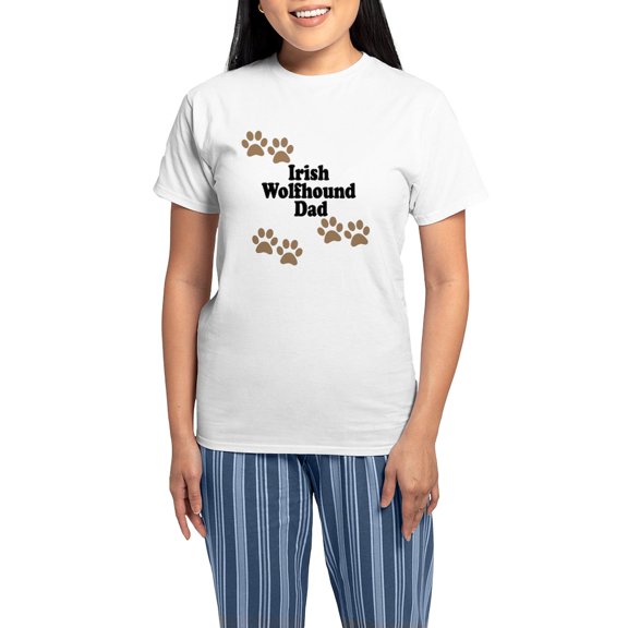 CafePress - Irish Wolfhound Dad Pajamas - Women's Short Sleeve Print T-Shirt and Pants Light Cotton Pajama Set