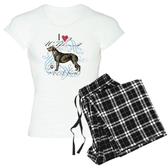CafePress - Irish Wolfhound Women's Light Pajamas - Women's Short Sleeve Print T-Shirt and Pants Light Cotton Pajama Set