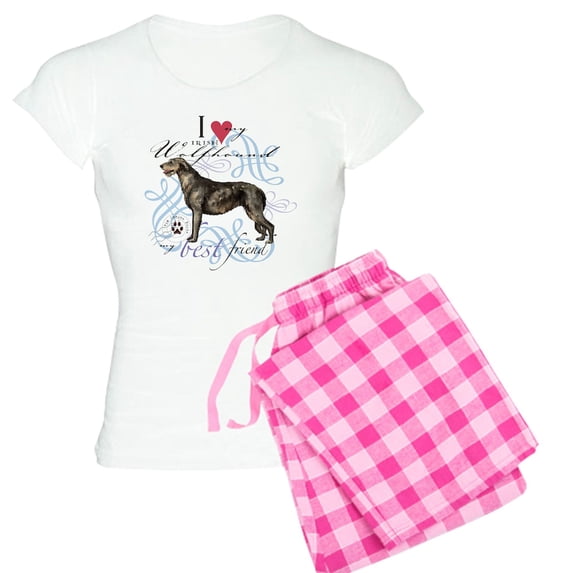 CafePress - Irish Wolfhound Women's Light Pajamas - Women's Short Sleeve Print T-Shirt and Pants Light Cotton Pajama Set
