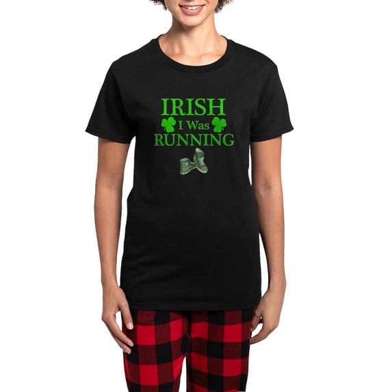 CafePress - Irishiwasrunning Women's Dark Pajamas - Women's Short Sleeve Print T-Shirt and Pants Dark Cotton Pajama Set