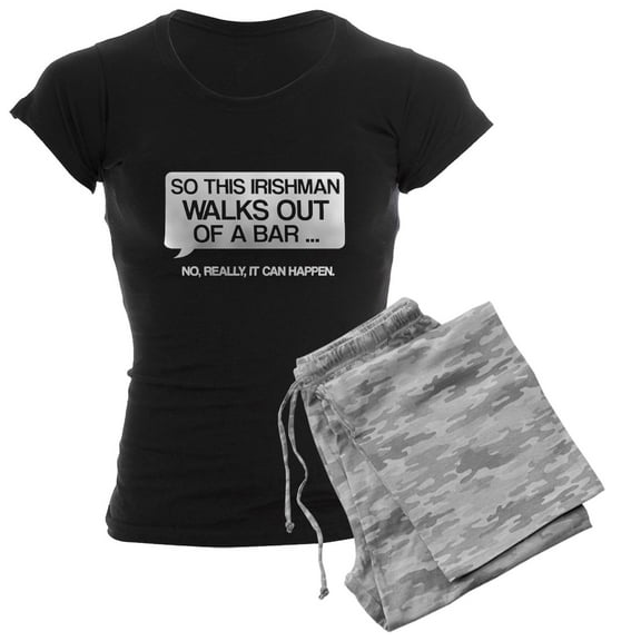 CafePress - Irishman Women's Dark Pajamas - Women's Short Sleeve Print T-Shirt and Pants Dark Cotton Pajama Set