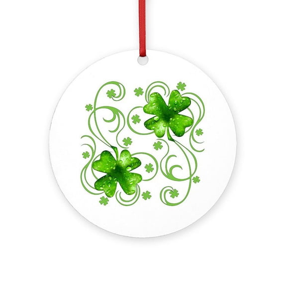CafePress - Irishshkeepsakeptrsq - Round Wood Ornament 4"