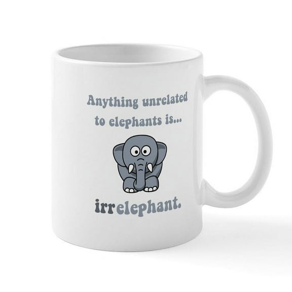 CafePress - Irrelephant Mug - 11 oz Ceramic Mug - Novelty Coffee Tea Cup