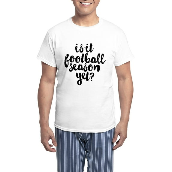 CafePress - Is It Football Season Yet Men's Light Pajamas - Men's Light Loose Fit Cotton Pajama Set