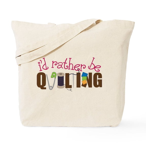 CafePress - Is Rather Be Quilting Tote Bag - Unisex Canvas Tote Bag, Beige, 1-Piece