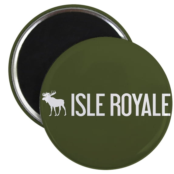 CafePress - Isle Royale Moose Magnet - 2.25" Round Magnet, Refrigerator Magnet, Button Magnet Style