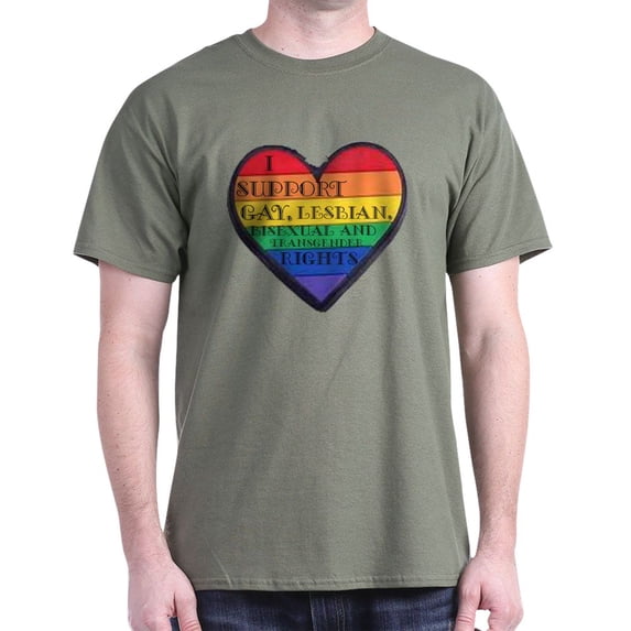 CafePress - Isupportgayrights Dark T Shirt - Men's Classic Graphic Cotton T-Shirt