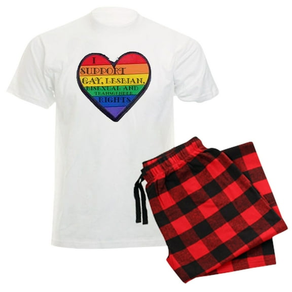 CafePress - Isupportgayrights Men's Light Pajamas - Men's Light Loose Fit Cotton Pajama Set