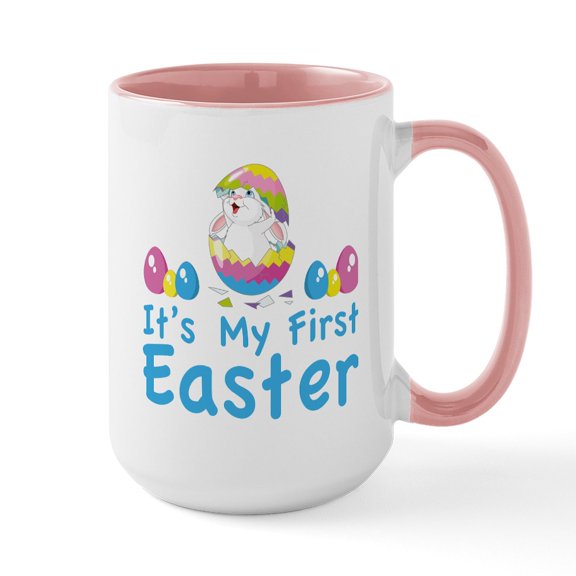 CafePress - It's My First Easter Large Mug - 15 oz Ceramic Large White Novelty Mug