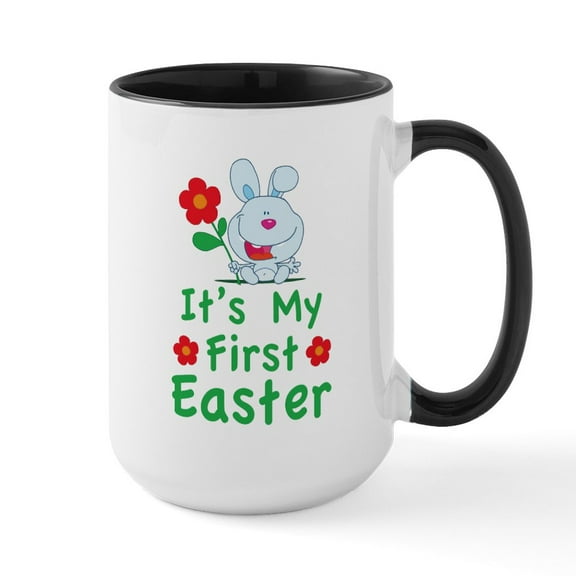 CafePress - It's My First Easter Large Mug - 15 oz Ceramic Large White Novelty Mug