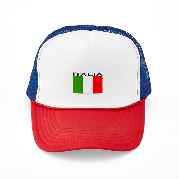 CafePress - Italia Flag II - Adjustable Unisex Printed Trucker Hat with Mesh Back