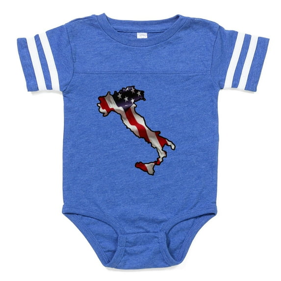 CafePress - Italian American Flag - Cute Infant Baby Football Bodysuit