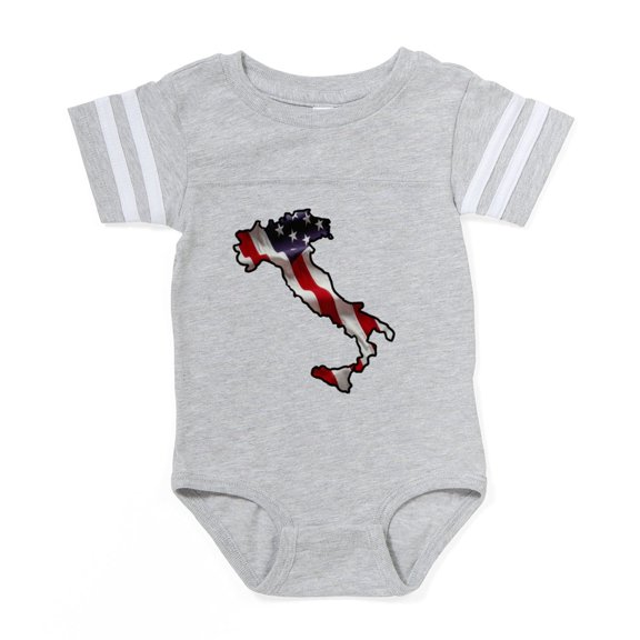 CafePress - Italian American Flag - Cute Infant Baby Football Bodysuit
