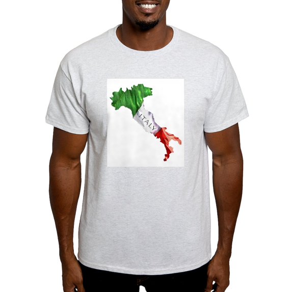 CafePress - Italian Flag Map Light T Shirt - Men's Classic Graphic T-Shirt