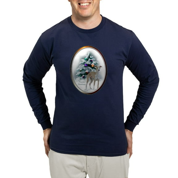 CafePress - Italian Greyhound Christm Long Sleeve Dark T Shirt - Long Sleeve Dark T-Shirt