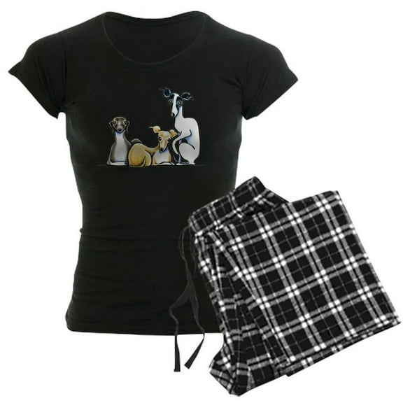 CafePress - Italian Greyhound Trio Pajamas - Women's Dark Pajamas