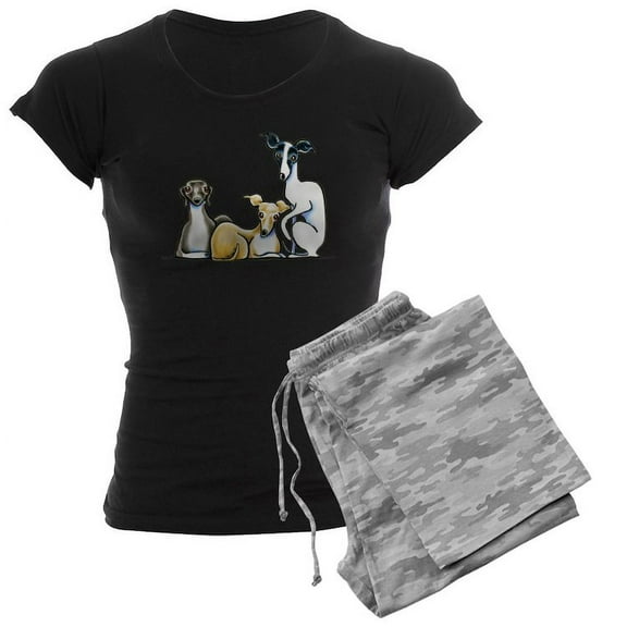 CafePress - Italian Greyhound Trio Pajamas - Women's Dark Pajamas