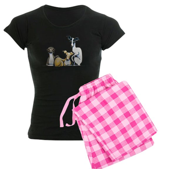 CafePress - Italian Greyhound Trio Pajamas - Women's Dark Pajamas