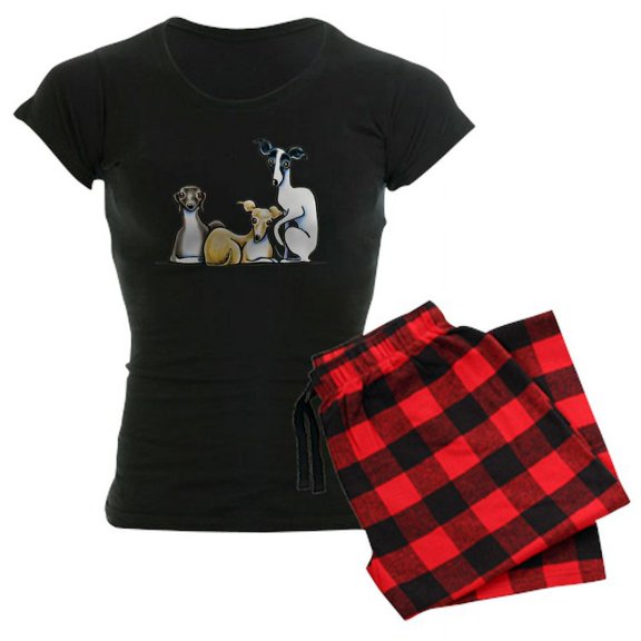 CafePress - Italian Greyhound Trio Pajamas - Women's Dark Pajamas