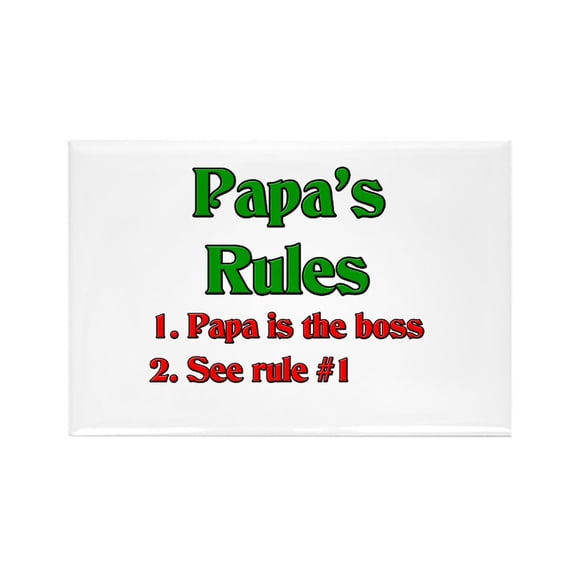 CafePress - Italian Papa's Rules - Rectangle Magnet, 2"x3" Refrigerator Magnet