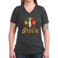 thumbnail image 1 of CafePress - Italian Pride Women's V Neck Dark T Shirt - Women's V-Neck Dark T-Shirt, 1 of 1