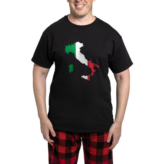 CafePress - Italy Flag And Map Men's Dark Pajamas - Men's Dark Loose Fit Cotton Pajama Set
