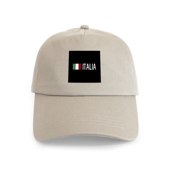 CafePress - Italy: Italia &Amp; Italian Flag Cap - Adjustable 100% Brushed Unisex Casual Cotton Baseball Cap, Beige, 1