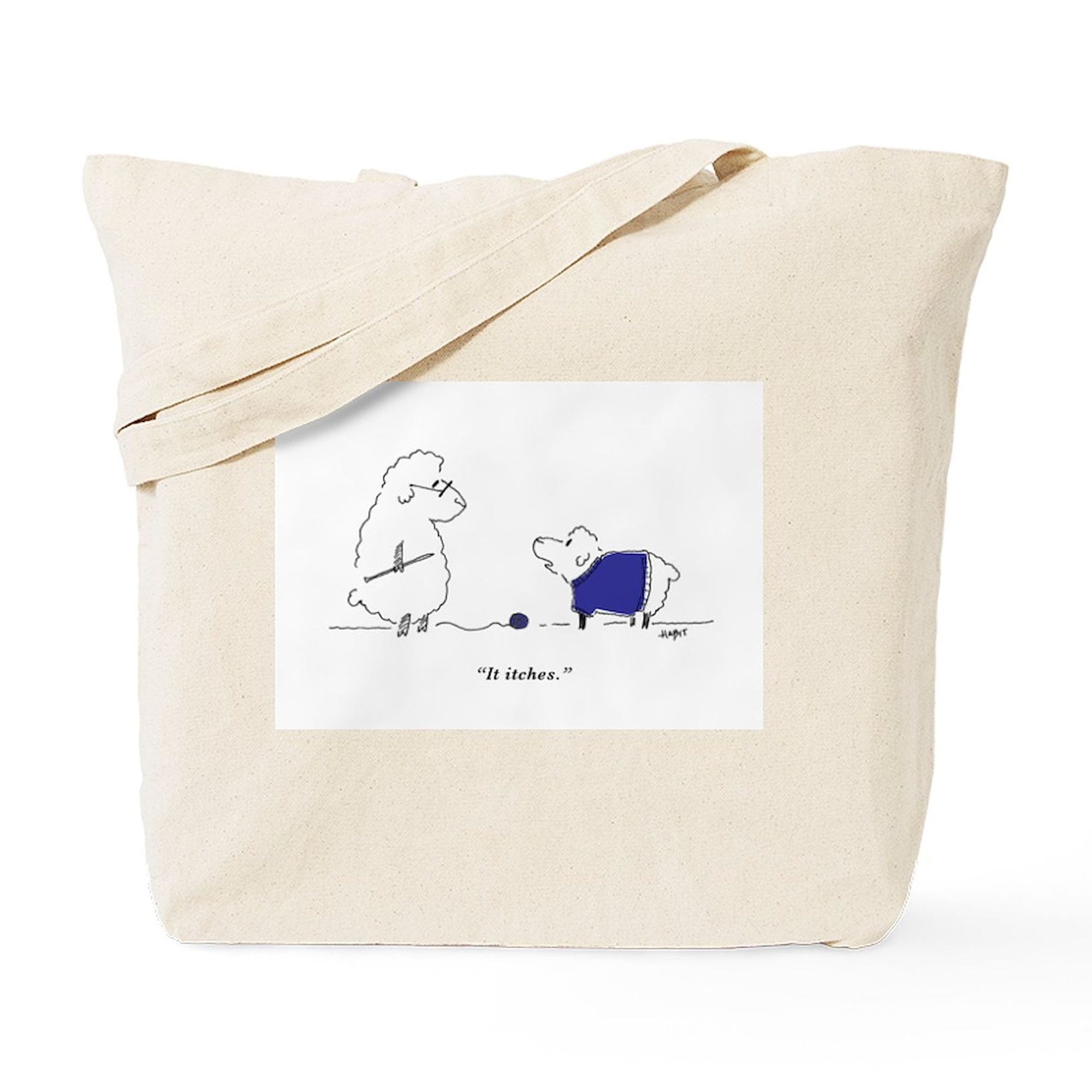 CafePress - Itchy Lamb Knitting Tote Bag - Unisex Canvas Tote Bag