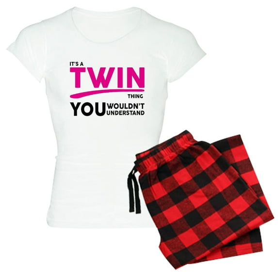 CafePress - Its A Twin Thing, You Wouldnt Understand Pajamas - Women's Short Sleeve Print T-Shirt and Pants Light Cotton Pajama Set