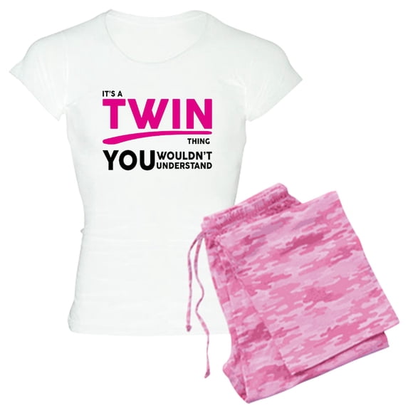 CafePress - Its A Twin Thing, You Wouldnt Understand Pajamas - Women's Short Sleeve Print T-Shirt and Pants Light Cotton Pajama Set