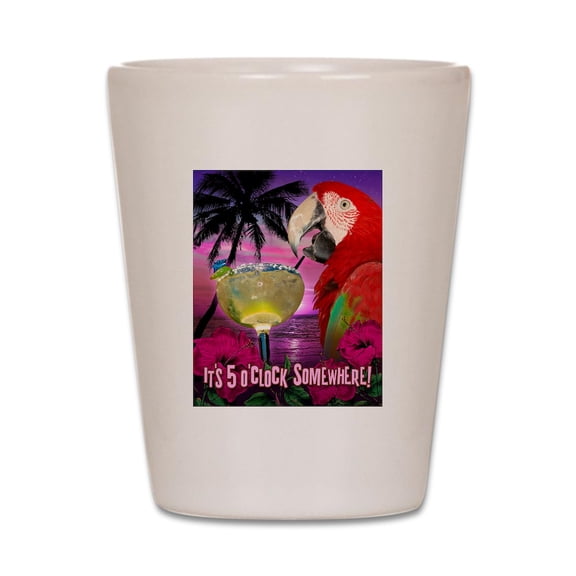 CafePress - Its Five Oclock Somewhere! - White Shot Glass, Unique and Funny Shot Glass