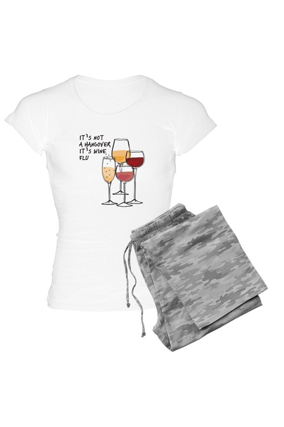 - Its Not A Hangover Its Wine Women's Light Pajamas - Women's Short Sleeve Print T-Shirt and Pants Light Cotton Pajama Set