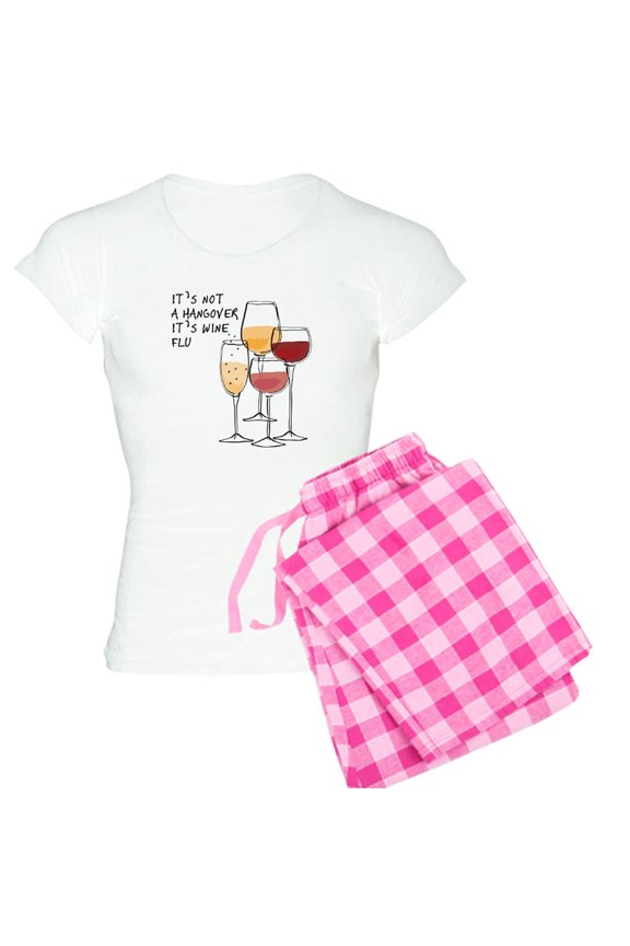 - Its Not A Hangover Its Wine Women's Light Pajamas - Women's Short Sleeve Print T-Shirt and Pants Light Cotton Pajama Set