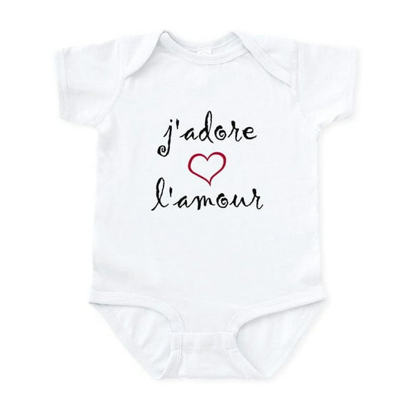 CafePress - J'adore L'amour Infant Bodysuit - Baby Light Bodysuit, Size Newborn - 24 Months
