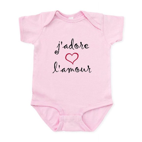 CafePress - J'adore L'amour Infant Bodysuit - Baby Light Bodysuit, Size Newborn - 24 Months