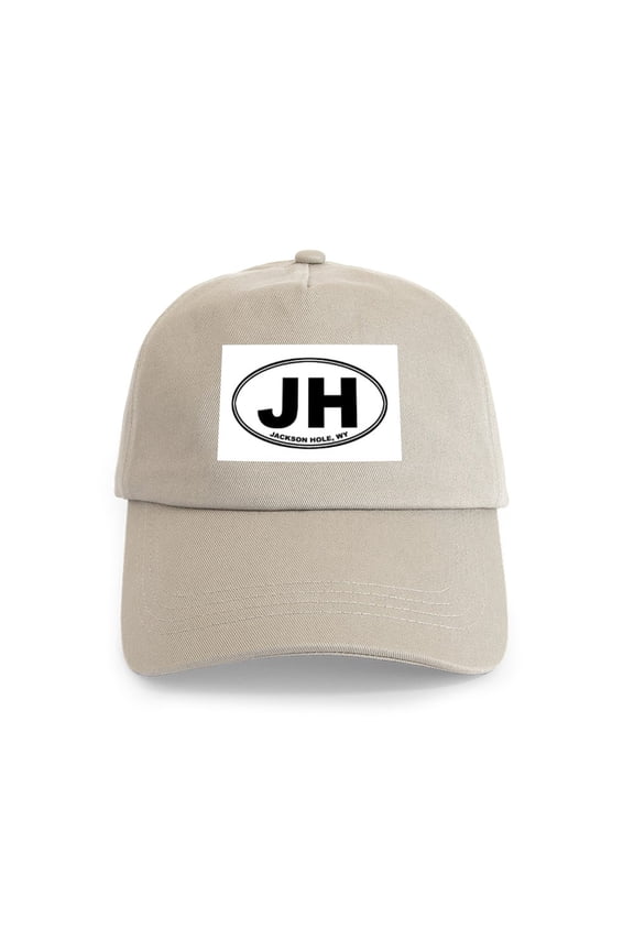 - JH (Jackson Hole) Cap - Adjustable 100% Brushed Unisex Casual Cotton Baseball Cap, Beige, 1